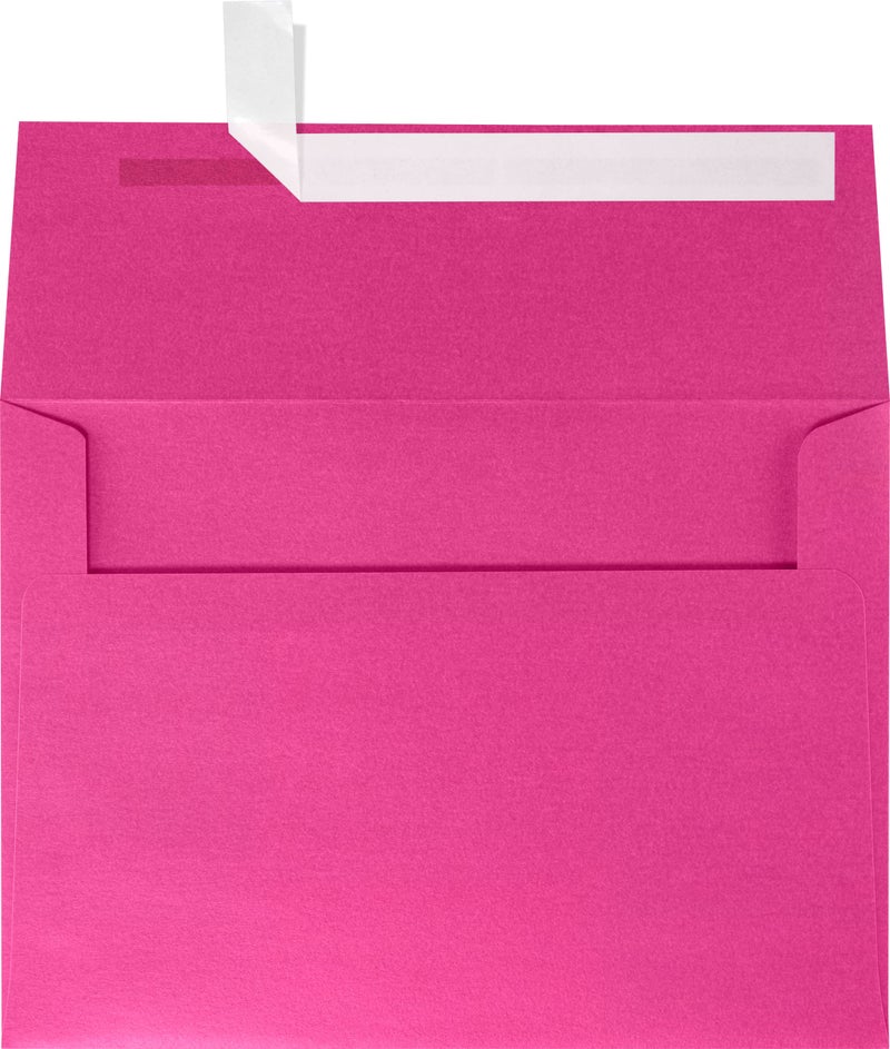 LUXPaper A7 Invitation Envelopes | Peel & Press | 5 1/4" x 7 1/4" | Azalea Metallic | 80lb. Text | 50 Qty - Image 1